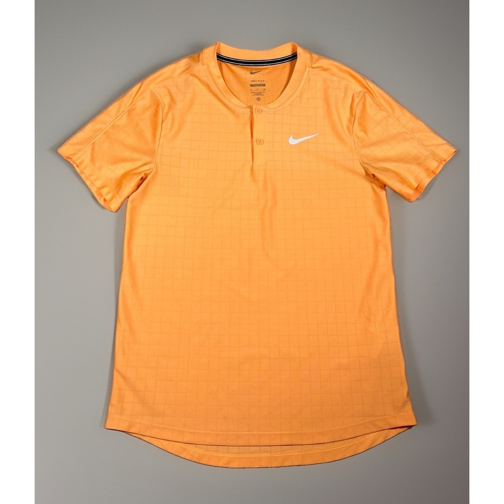 Nike Court Dri-Fit Advantage Size S Tennis Polo Mens Peach Slim Fit CV2499-811